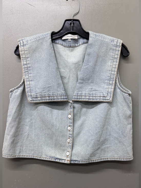 Frame Denim Jackets & Blazers - Frame The Yacht Denim Vest Sleeveless Button Front Top Women Size Small Luxury